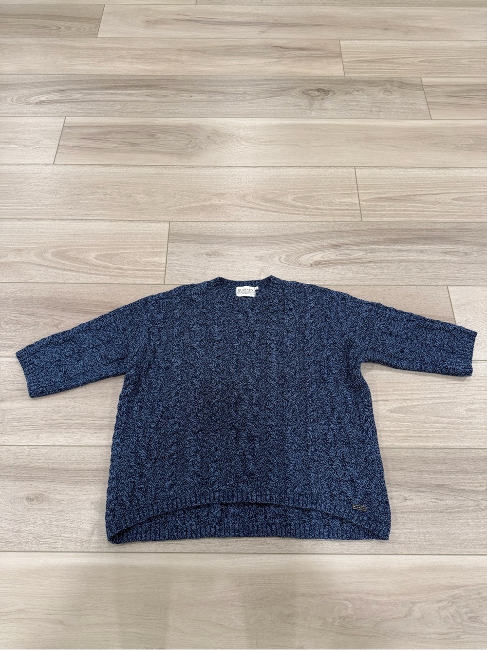 Blarney Woolen Mills Chunky Knit Aran Fisherman Wool Cardigan M Sweater Ireland